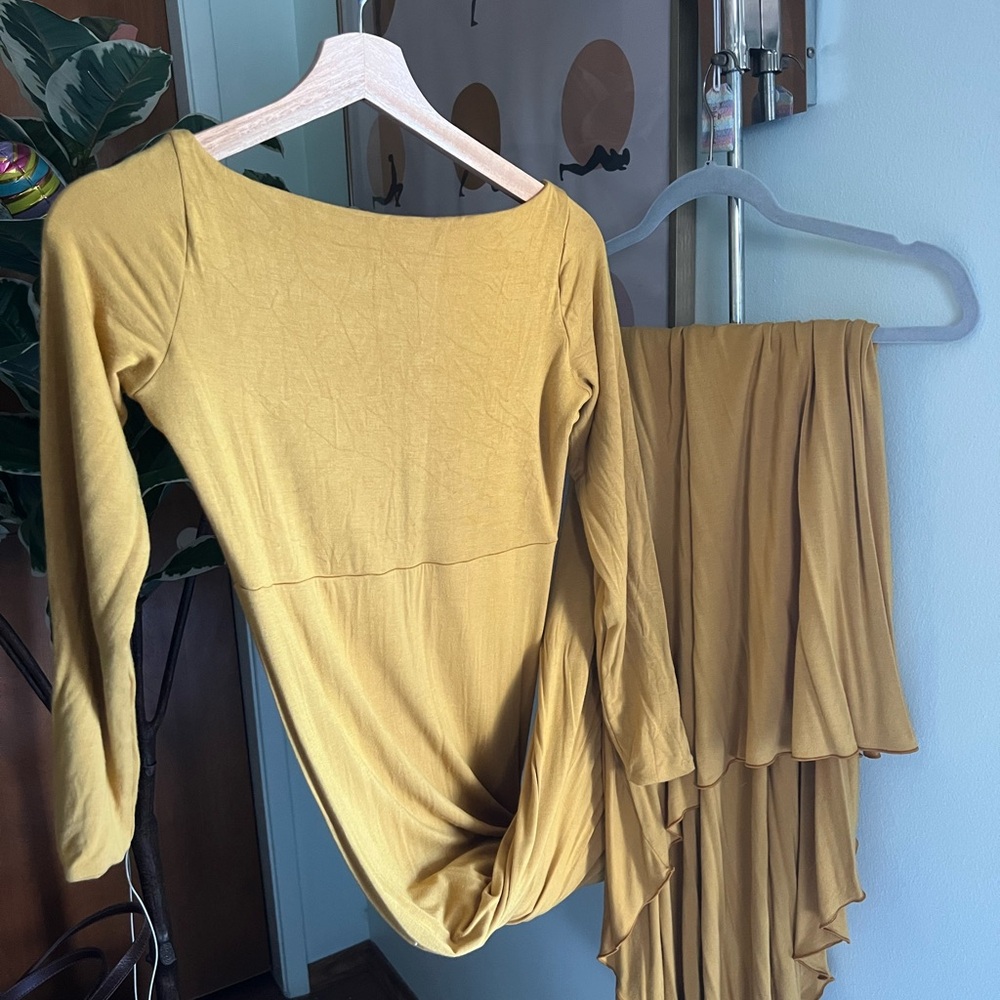 Krysten Gown - Sew Trendy Accessories Gold Yellow Mustard Maternity Dress